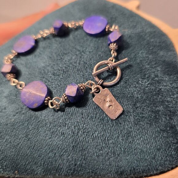 Vintage Natural Lapis and Sterling Silver Necklace And Bracelet - Picture 7 of 10